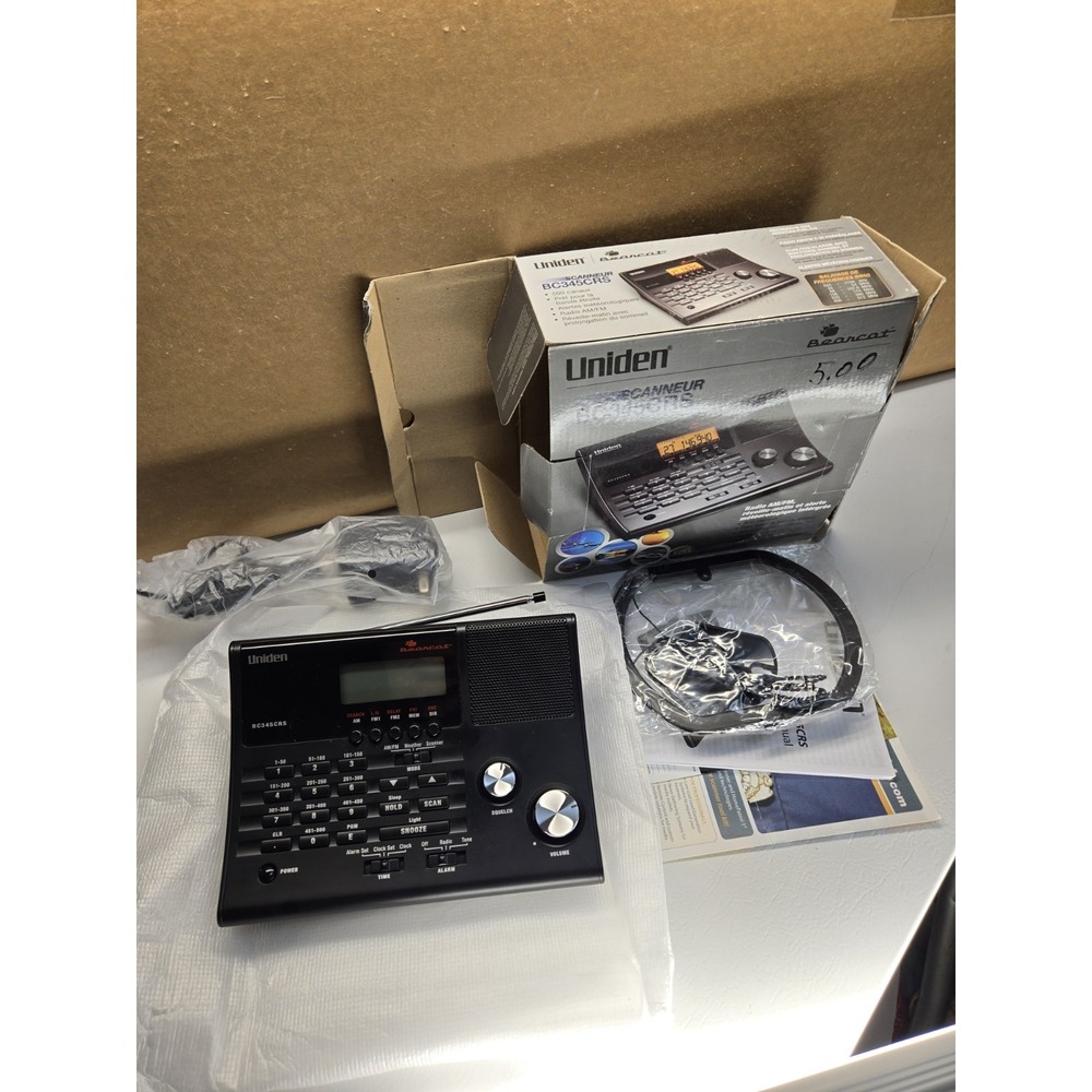 Uniden BC365CRS 500 Channel Scanner AC/DC W/10' Antenna Weather Alert Radio